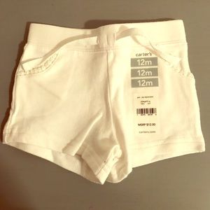 Toddler white drawstring shorts